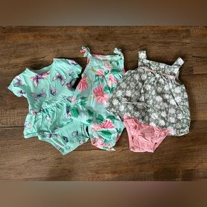 6M Carters summer bubble dresses.